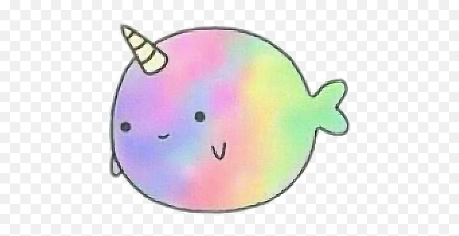 Download Unicorn Tumblr Whale Rainbow Emoji Sticker Cute - Rainbow Whale Cute,Narwhal Emoji