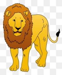 Golden Lion Clipart Illustration Free Clip Art - Clipartix Lion Clipart Emoji,Lion Emoji Png