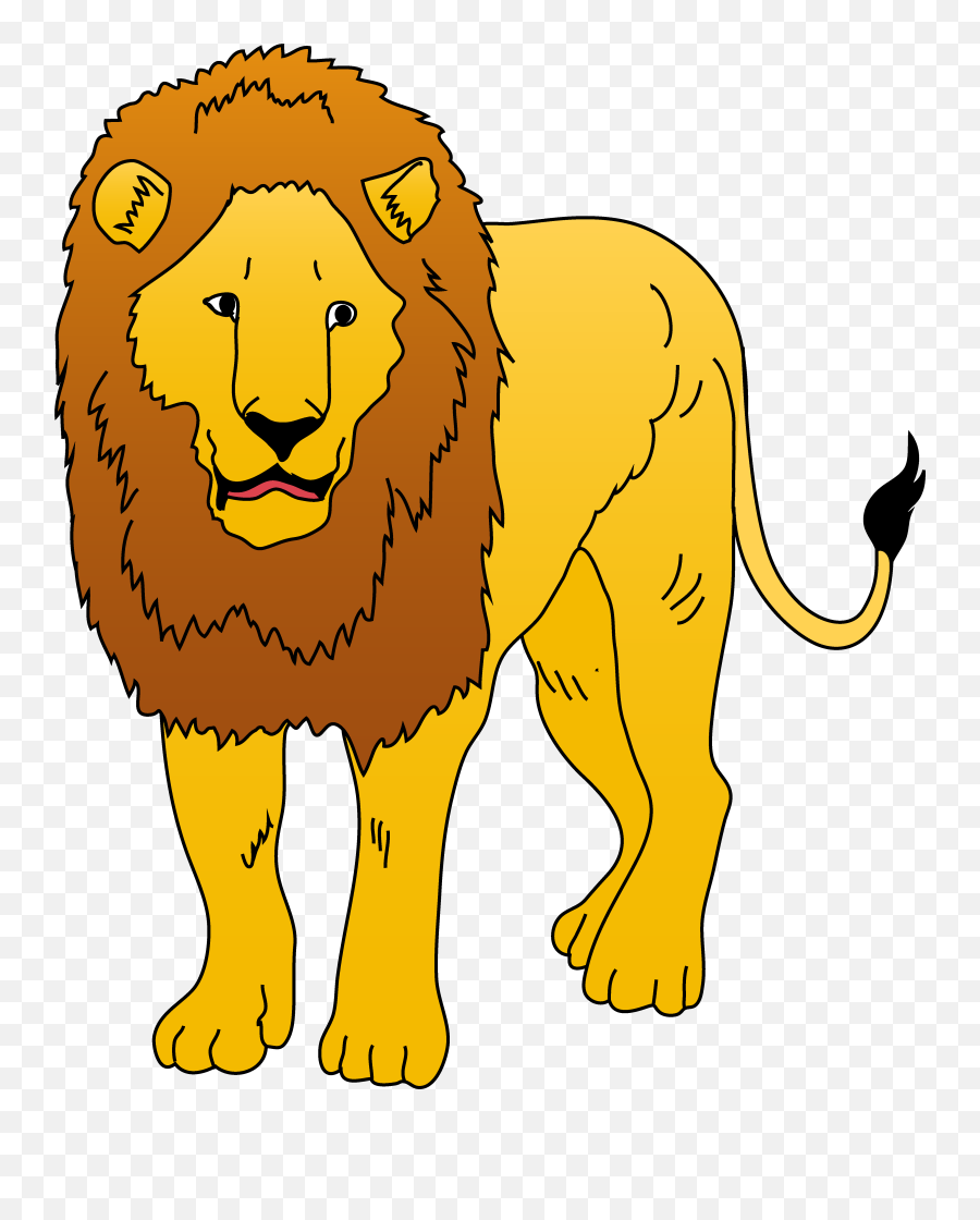 Golden Lion Clipart Illustration Free Clip Art - Clipartix Lion Clipart Emoji,Lion Emoji Png