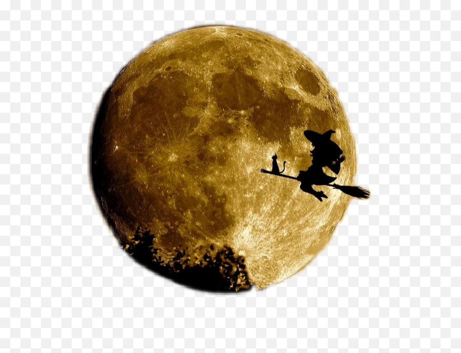 Witch Halloween Creepy Night Moon - Full Moon Emoji,Creepy Moon Emoji