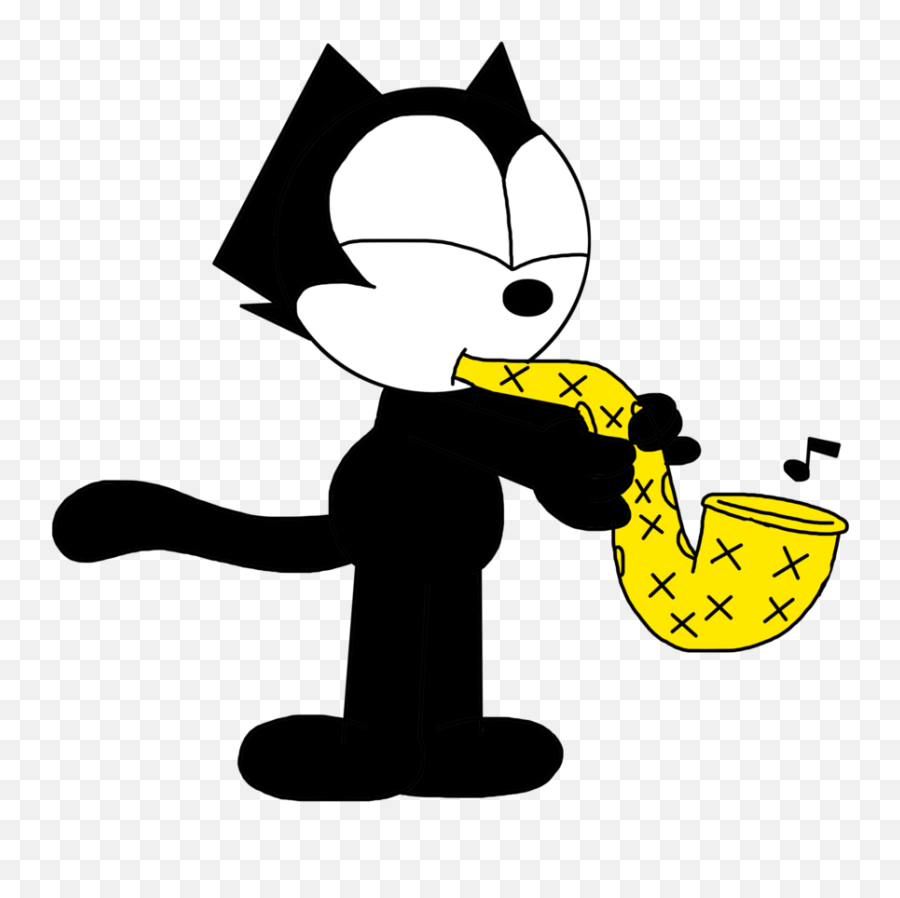 Felix The Cat Saxophone Clipart - Gato Felix Png Emoji,Sax Emoji