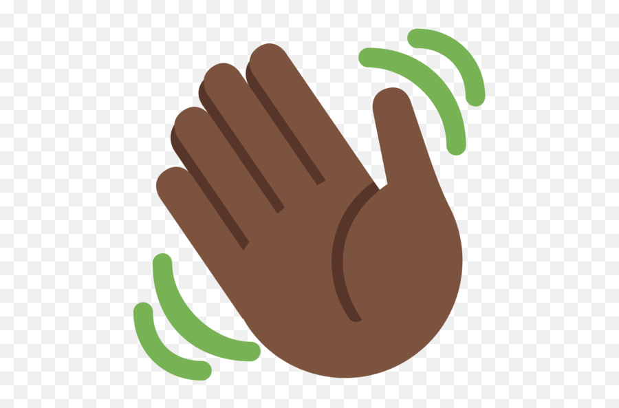 Waving Hand Dark Skin Tone Emoji - Waving Hand Emoji,Iphone Wave Emoji
