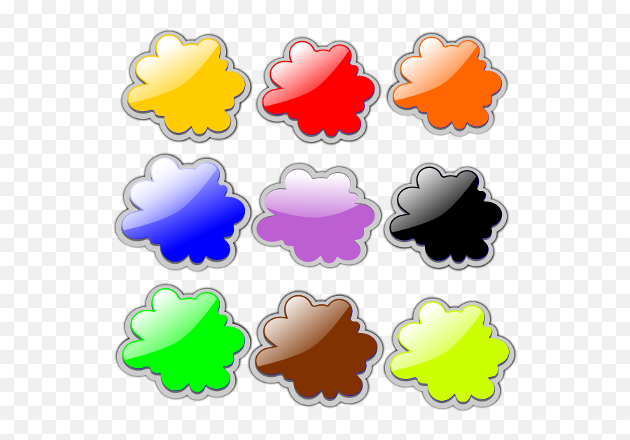 Colorful Clouds Set Vector Illustration - Clip Art Emoji,Moon Emoji