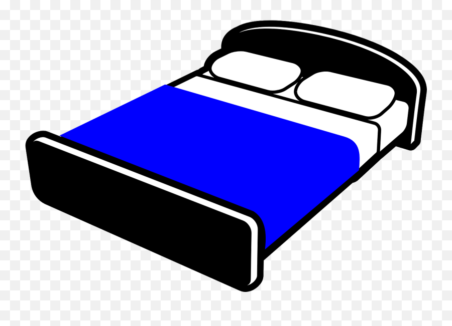 Bed Bedroom Black Blue Furniture - Transparent Bed Clipart Emoji,Relax Emoticon