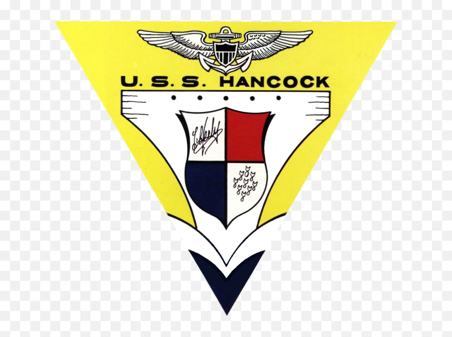 Uss Hancock Insignia 1963 - Cva 19 Uss Hancock Insignia Emoji,Flag And Airplane Emoji