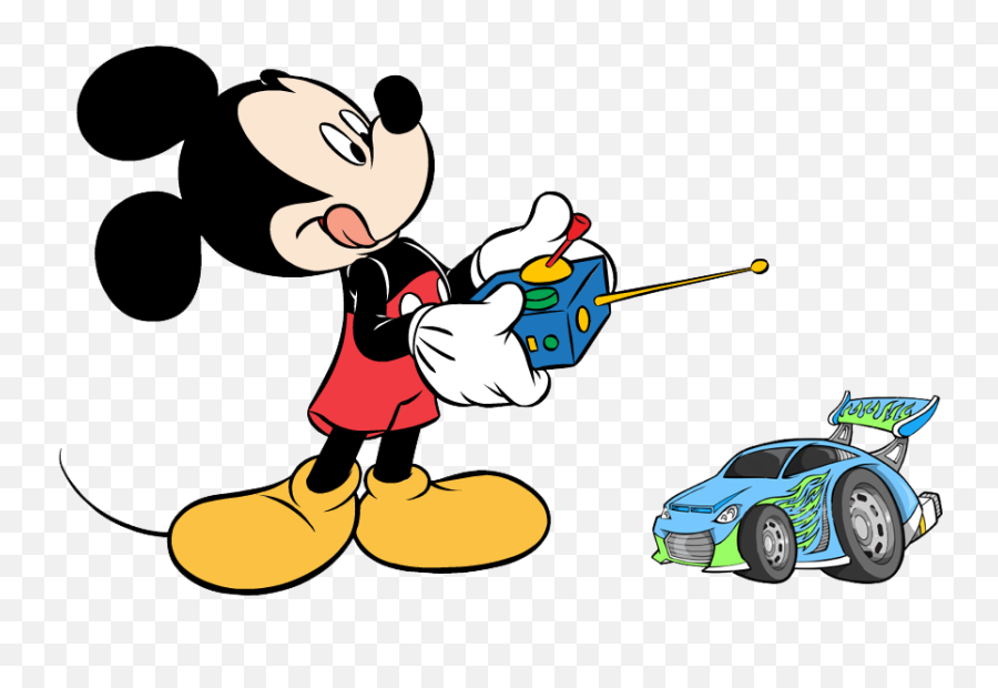 Mickey Mouse Clipart Race Car - Mickey Mouse Clipart 13 Emoji,Race Car Emoji