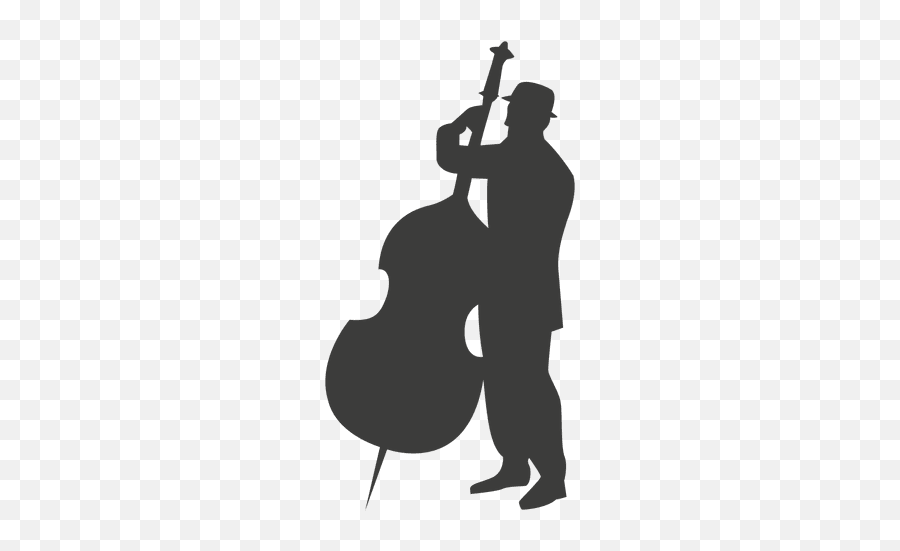 Cello Silhouette Musician Double Bass - Playing Music Silhouette Vector Emoji,Banjo Emoji