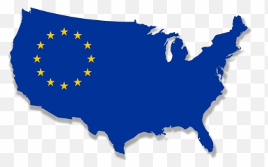 Us Europe Flag Map - Usa Transparent Background Emoji