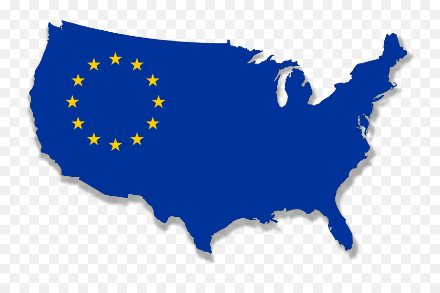 Us Europe Flag Map - Usa Transparent Background Emoji,Usa Emoji Map