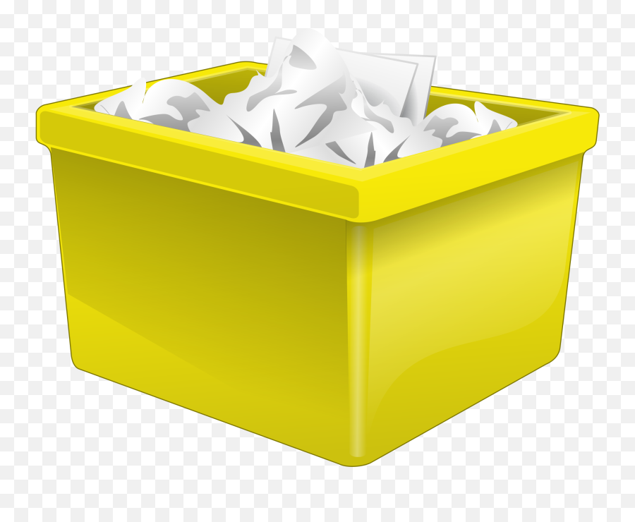 Paper Clipart Recycle Bin Paper Recycle Bin Transparent - Paper Recycling Yellow Bin Emoji,Trashcan Emoji