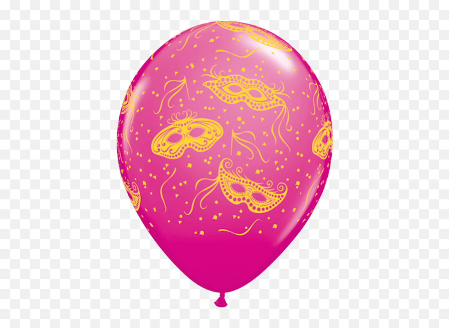 25 X 11 Assorted Mardi Gras Masks - Around Qualatex Latex Pink 40th Birthday Balloons Emoji,Mardi Gras Emoji