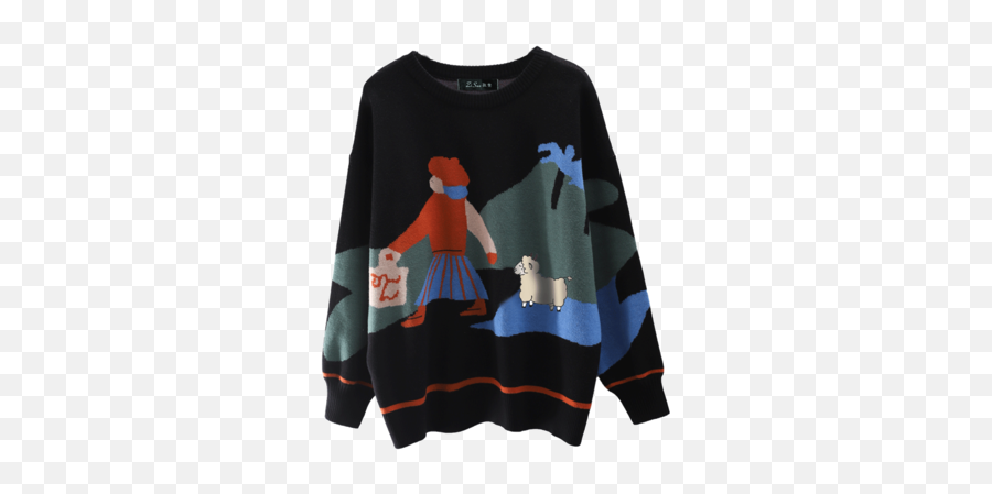 2020 Round Neck Sweater Lazy Wind Loose - Long Sleeve Emoji,Bottoming Emoji