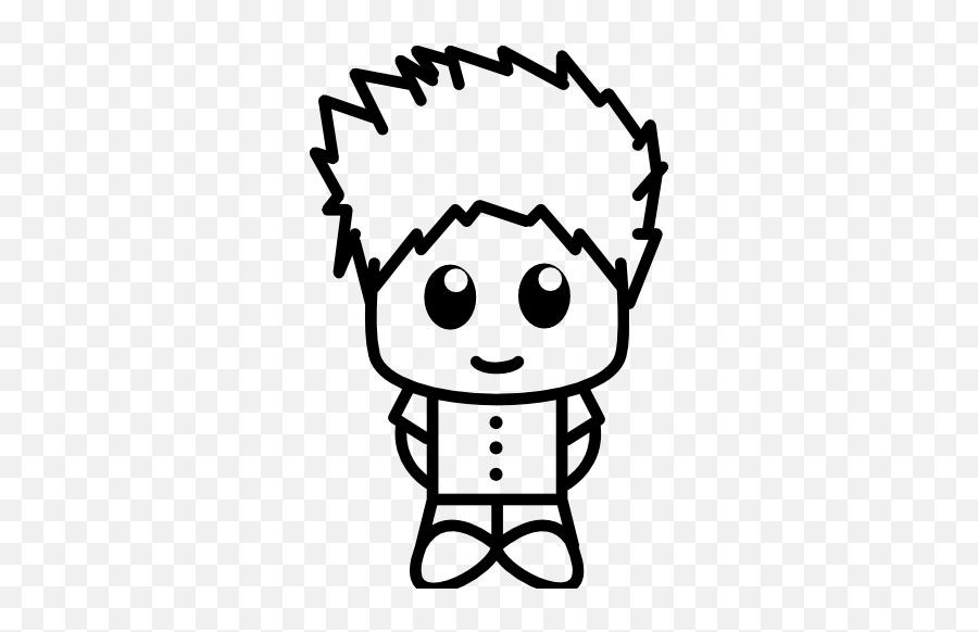 Anime Boy With Shirt And Big Eyes Free Icon Of Anime - White And Black Animation People Emoji,Emoticons Big Eyes