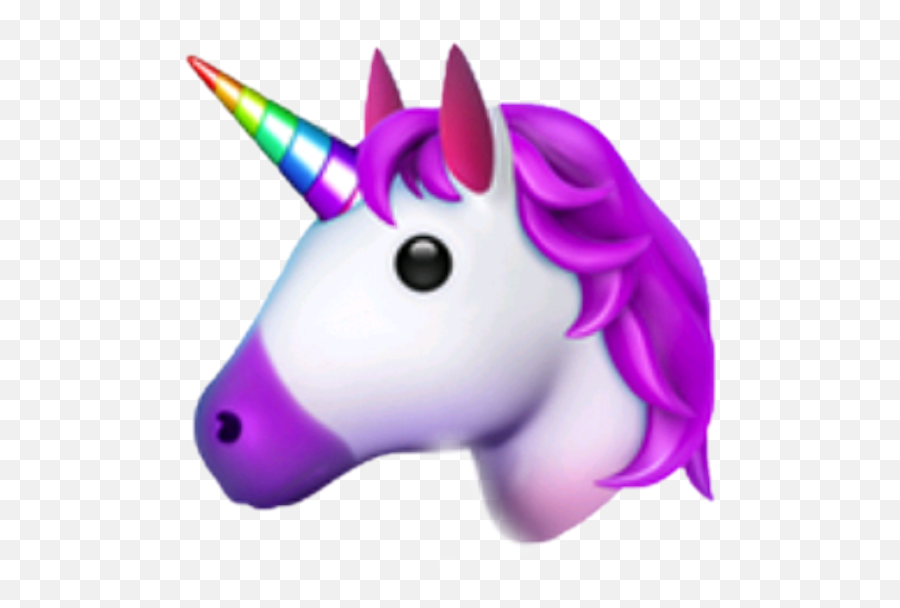 Emoji Rainbow Purple Pink White Horn - Transparent Unicorn Emoji Png,Pink Hair Emoji