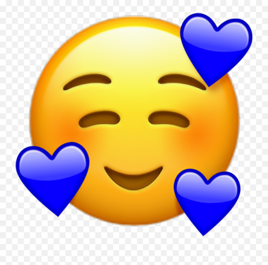 Blueemoji Blue Iphone Emojis Emoji - Heart Face Emoji Png,Emojis On Iphone