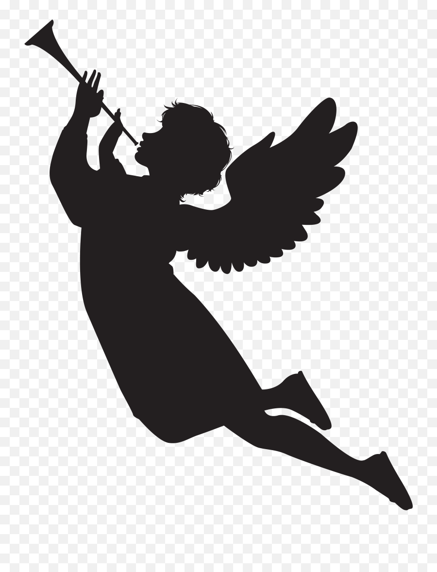 Clip Art - Silhouette Angels Clipart Emoji,Angel Book Emoji