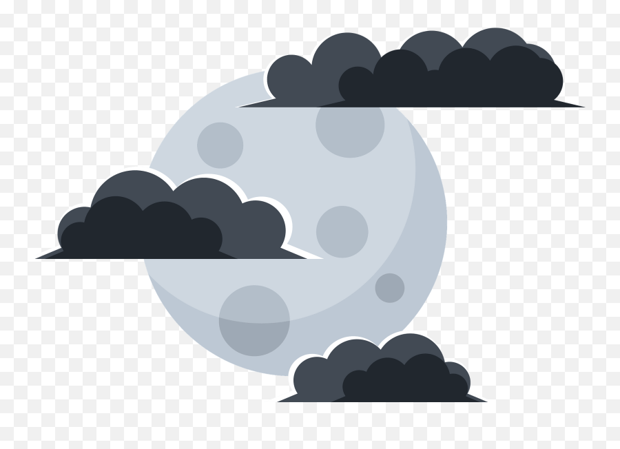 Moon In The Clouds Clipart - Clouds Clipart Emoji,Creepy Moon Emoji