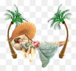 Lady People Hammock Palmtrees - Transparent Background Beach Clipart Emoji,Hammock Emoji