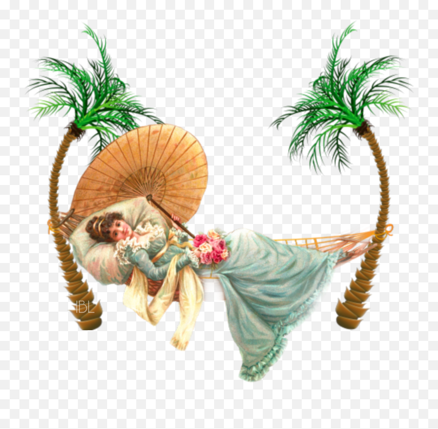 Lady People Hammock Palmtrees - Transparent Background Beach Clipart ...