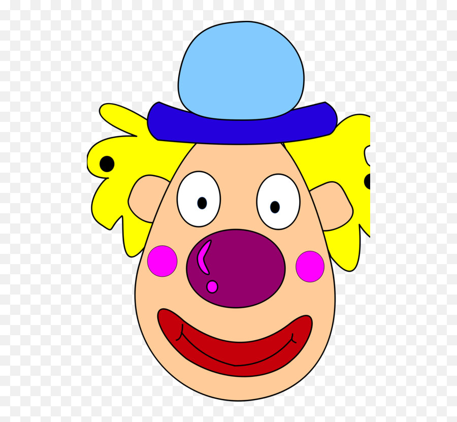 Pink Emoticon Head Png Clipart - Clown Head Clipart Emoji,Clown Emoticon