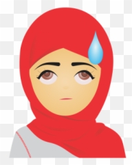 Set Cute Expressions Expression - Woman Muslim Clipart Cartoon Emoji,Female Shrug Emoji