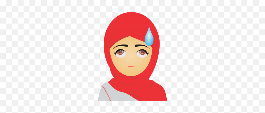 Set Cute Expressions Expression - Woman Muslim Clipart Cartoon Emoji,Female Shrug Emoji