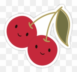 Cute Kawaii Cherries Sticker - Transparent Stickers Emoji