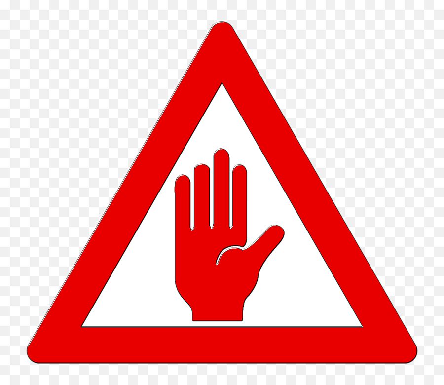 Road Sign Attention Shield - Triangle Street Sign With Hand Emoji,Finger Point Right Emoji