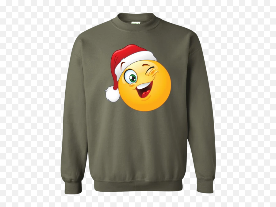 T Shirt G180 Gildan Crewneck Pullover - Funny Shirts With Saying Emoji,Santa Clause Emoji