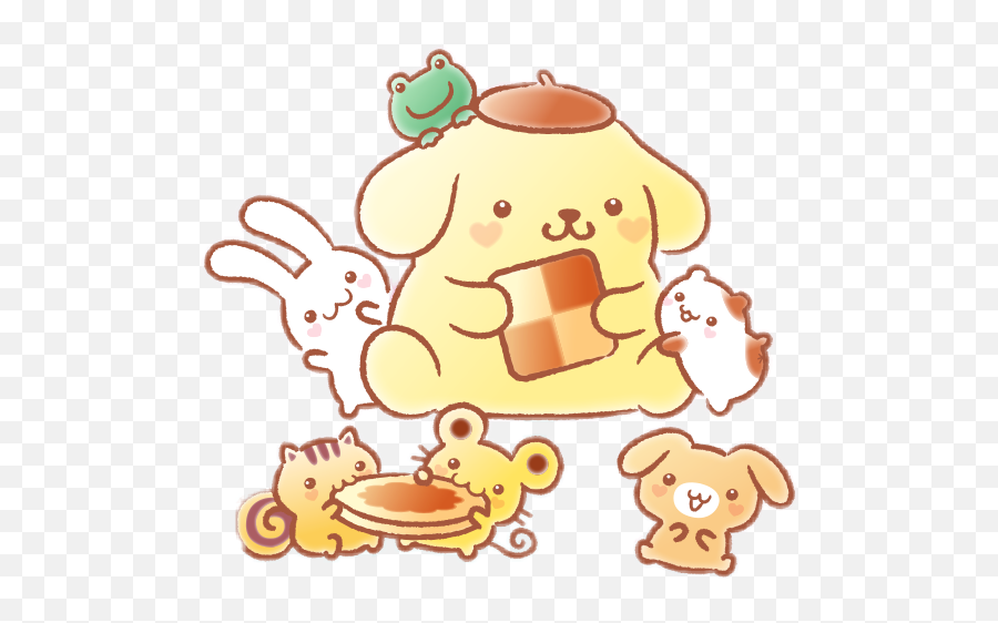 Pompompurin Sanriocharacters Cute - Cute Kawaii Pompompurin Emoji,Mouse Bunny Hamster Emoji