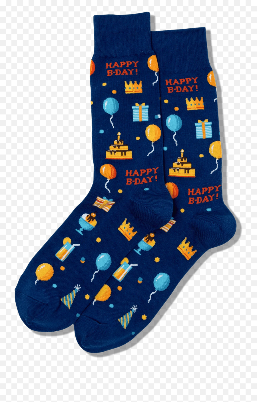 Menu0027s Happy Birthday Crew Socks - Dark Blue Sock Emoji,Happy Birthday Emoji Free