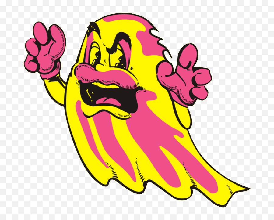 Mspac Ghost 1 - Ms Pac Man Side Art Emoji,Pac Man Emoji