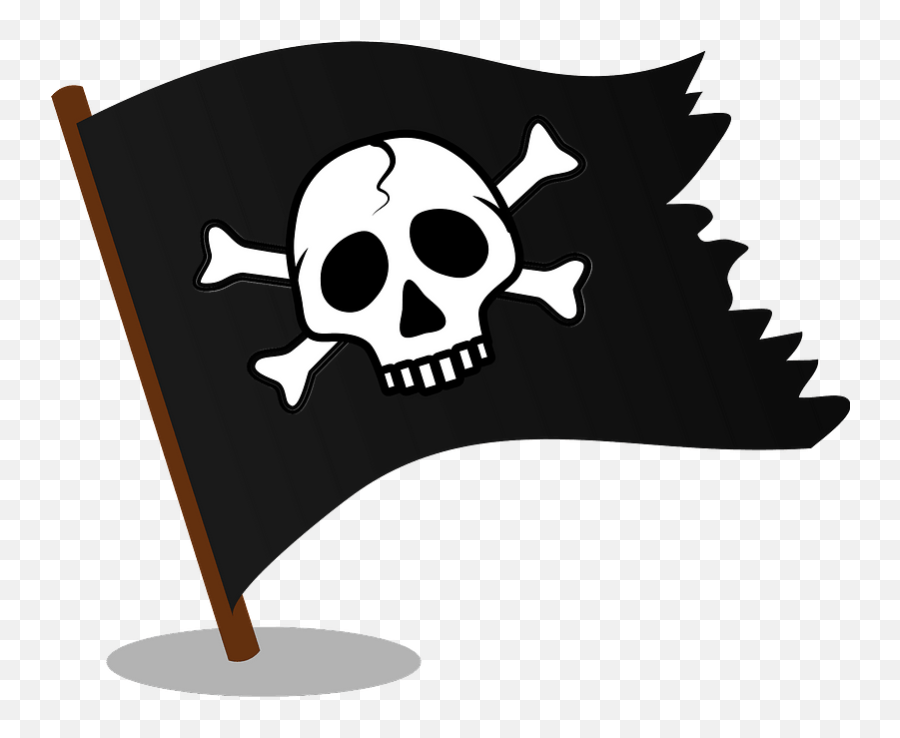 Jolly Roger Pirate Flag Clipart - Pirates Flag Clipart Emoji,Pirate Flag Emoji