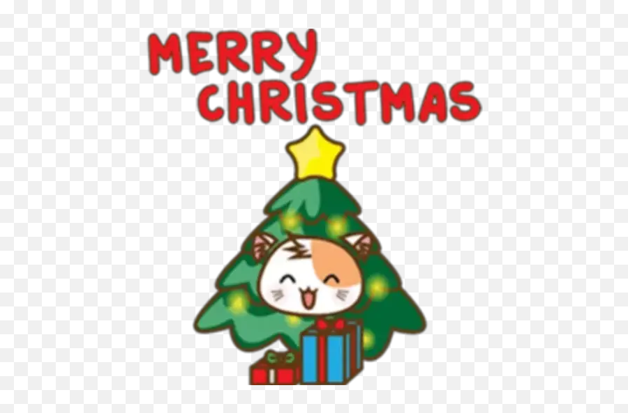 Christmas Cat Stickers For Whatsapp - Cartoon Emoji,Merry Christmas Emoji Art