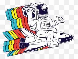 astronaut rocket space rainbow - Redbubble Sticker Astronaught Emoji