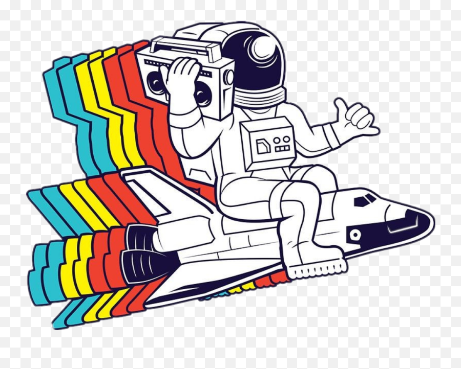 Astronaut Rocket Space Rainbow - Redbubble Sticker Astronaught Emoji,Stapler Emoji
