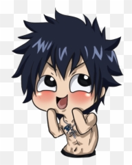 Pervy Gray - Gray Fullbuster Chibi Emoji,Pervy Face Emoji