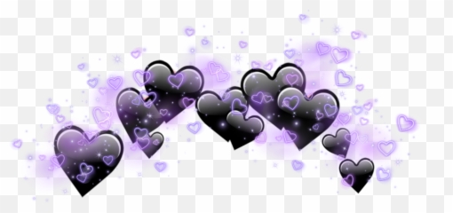 freetoeditblack purple emoji hearts crown shine - Black And Purple Emoji Heart Crown