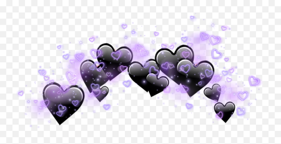 Freetoeditblack Purple Emoji Hearts Crown Shine - Black And Purple Emoji Heart Crown,Crown Emoji
