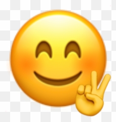 Emoji Peace Sticker By - Apple Drunk Emoji,Smiling Blushing Emoji
