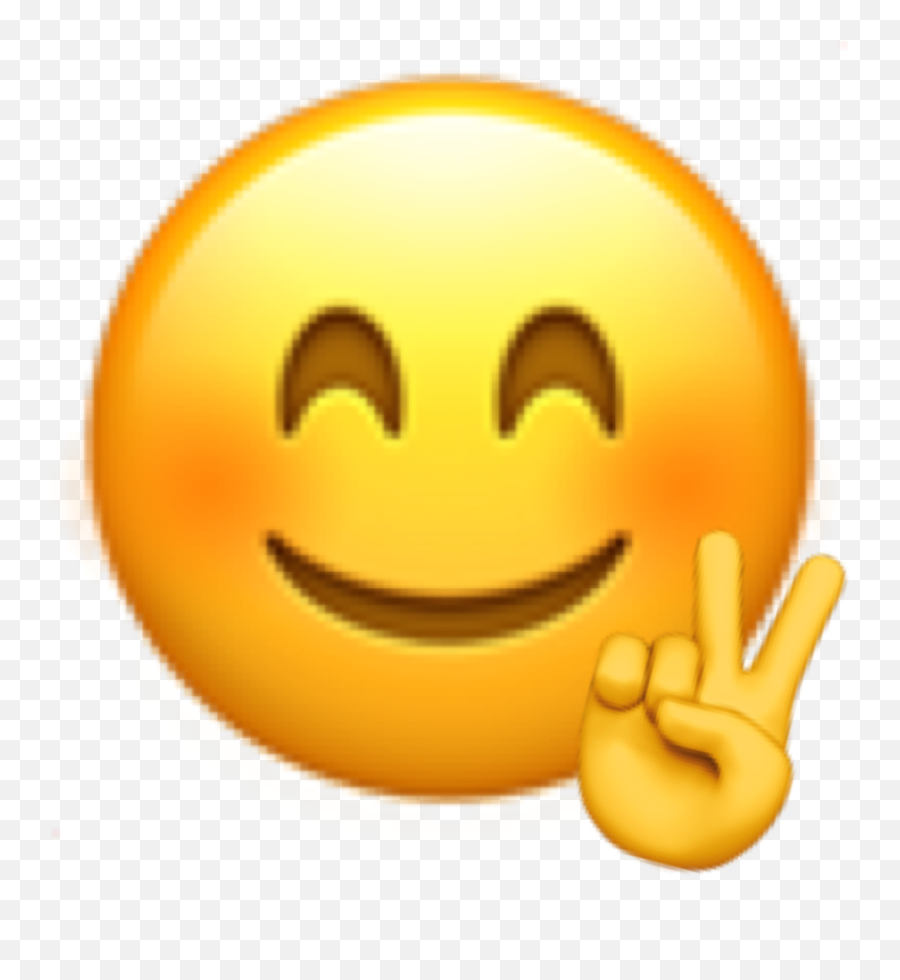 Emoji Peace Sticker By - Apple Drunk Emoji,Smiling Blushing Emoji