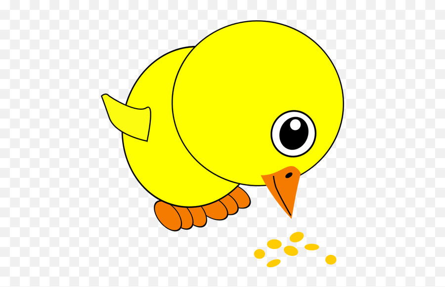 Bonito Pinto Amarelo Comendo Grãos Vector Imagem - Chick Eating Seeds Clipart Emoji,Turkey Emoticon