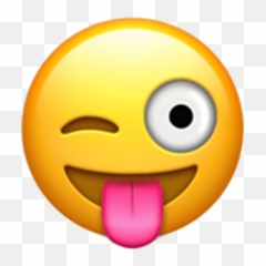 Crazy Smile Face Free Download Clip Art - Tongue Out Emoji Iphone,Booger Emoji