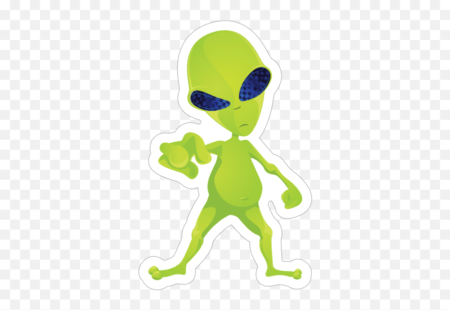 Suspicious Green Alien Sticker - Illustration Emoji,Green Alien Emoji
