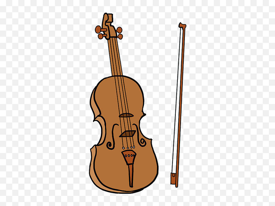 How To Draw A Violin - Violin Drawing Simple Emoji,Cello Emoji