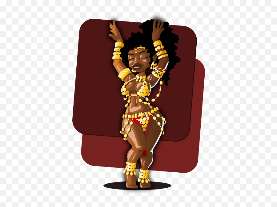 Vector Drawing Of Belly Dancer In Gold - Belly Dance Emoji,Red Dress Dancing Emoji