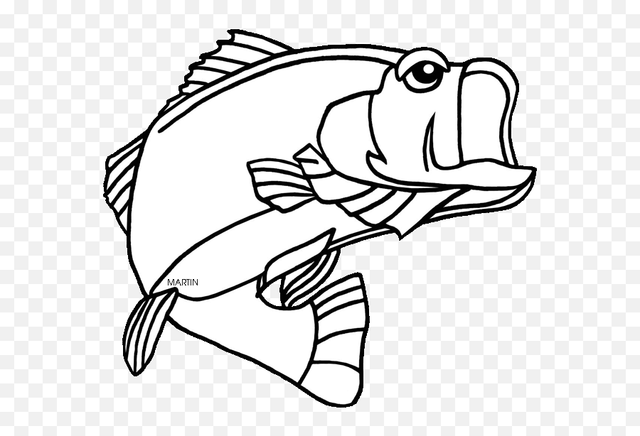 Bass Fishing Clipart Black - Florida State Fish The Largemouth Bass Emoji,Fishing Emojis