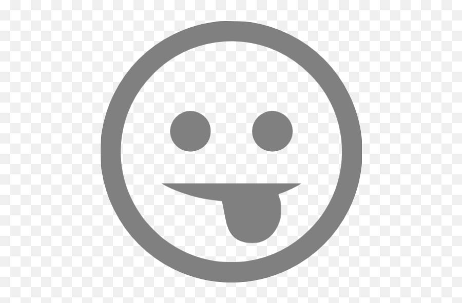 Gray Tongue Icon - Free Gray Emoticon Icons Icon Emoji,Tongue Emoticon