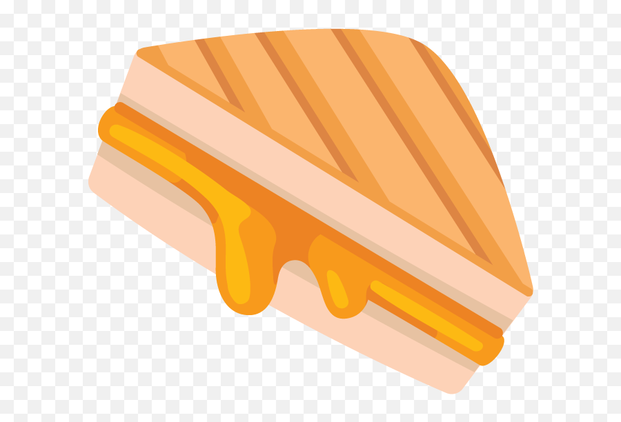 Happy - Grilled Cheese Sandwich Cartoon Emoji,Orange Emoji