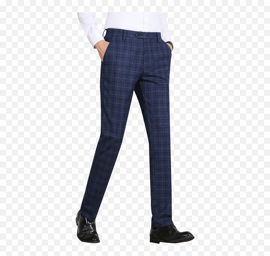 Plaid Suit Pants Mens Large Size 29 40 - Pantalon Azul De Cuadros Hombre Emoji,Emoji Pants For Men